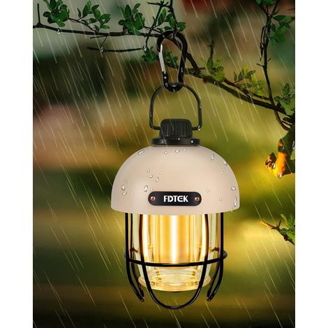 Lampe Camping Rechargeable, LED Rechargeable USB Dimmable Lumière Chaude et Blanche Type C Lanterne Camping Portables pour Camping, Pêche, Randonnée etc (1/5)