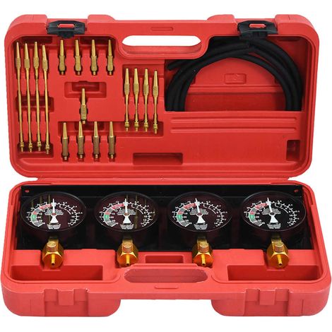 Kit Outils Synchroniseur de Vide pour 4 Carburateurs Métal et Plastique Mallette Rouge (1/5)