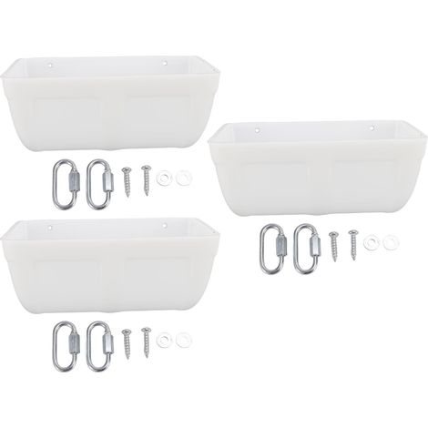Mangeoire pour poules suspendue - Grande capacité, espace optimisé, plastique durable (pour ferme et jardin) - Lot de 3 pièces (1/5)