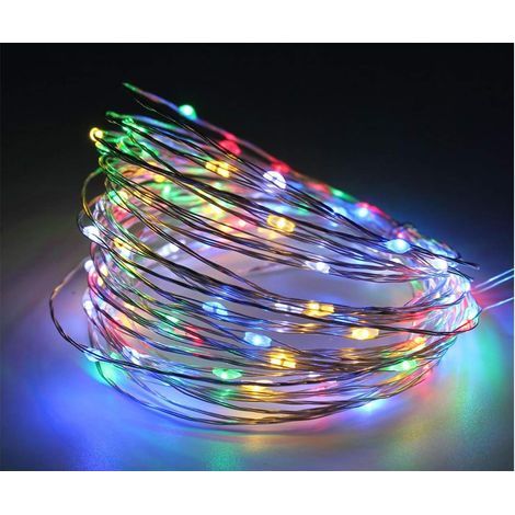 RGB-LED-Lichterkette mit 50 LEDs, 5 Meter lang, mit 5V-USB-Kupferkabel, wasserdicht (IP67), 8 Beleuchtungsmodi, Partydekoration (1/5)