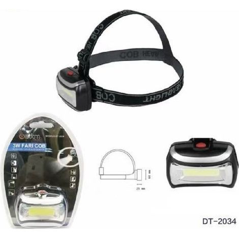 Wisdom - Torcia Led Frontale Testa 3w Led Fari Cob Escursioni Pesca Luce Regolabile Dt-2034 - (1/5)