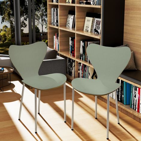 Hofuton Chaises de Salle à Manger Lot de 2, Chaise de Cuisine avec Dossier en Plastique, Chaise Scandinave avec Pieds en Métal, Chaise pour Cuisine, Salle à Manger, Chambre à Coucher, Salon - Vert (1/5)