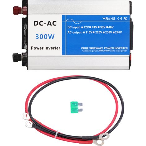 300-W-Sinus-Wechselrichter, 600 W Spitzenleistung, für Auto, Wohnmobil, LKW, Boot, Solaranlage mit 5-V-2,1-A-USB-Anschluss