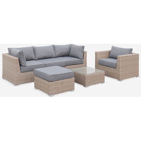 Salotto da giardino premium in resina intrecciata, 5 posti