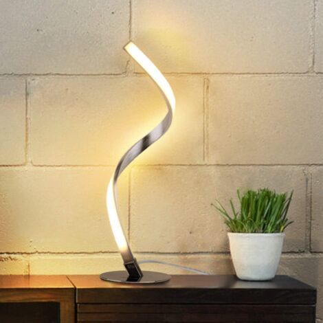 Lampe de bureau à spirale à DEL - Lampe de bureau à détection tactile à intensité variable avec lampe de chevet blanc chaud 3000k-Ensoleillé (1/3)
