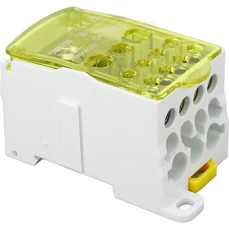 Boîte de jonction à bornier pour rail DIN, monopolaire, 690 V, 250 A, jaune (1/5)