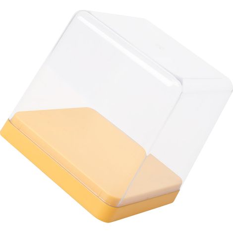 Aufbewahrungsbox für Skulpturen, transparenter Deckel, staubdicht, stapelbar, gelb (1/5)