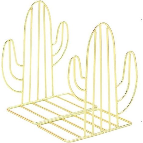 Serre-livres en métal robuste et moderne en forme de cactus - Décoration pour la maison, la chambre, la bibliothèque, le bureau,