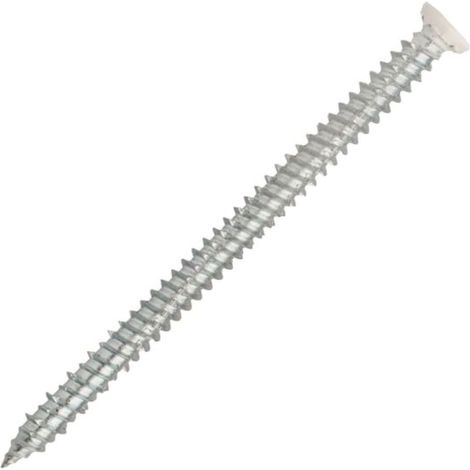 Boîte 100 Vis béton à fixation directe 7.5x40 mm, Tête fraisée blanc T30, Fixation directe dans le matériau support, Montage traversant sans tension grâce à son filetage