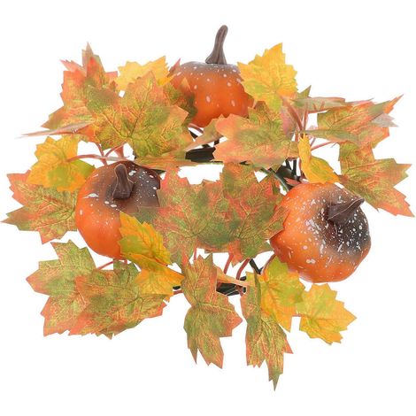 Couronne de bougies orange et feuille d'érable pour décoration (5 pièces) (1/5)