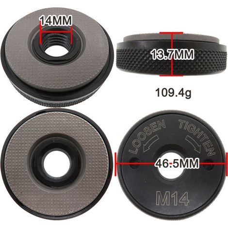 SDS Click M14 Schnellspannmutter – für alle Winkelschleifer von AEG, Black & Decker, Dewalt, Flex, Hitachi, Metabo, Makita usw. (1 Spannmutter), schwarz (1/5)
