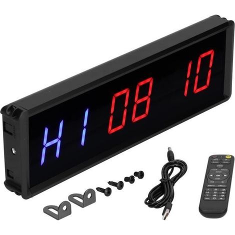 Tbest Gym Timer, Multifunction LED Interval Timer Wall-mounted for Individual Home Fitness Training for Group sport minuteur (1/4)