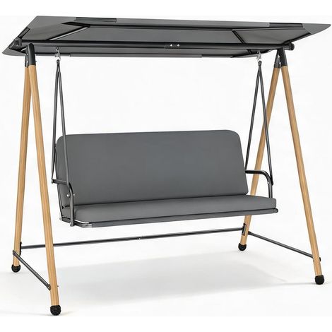 Hamac grigio en acciaio Poliestere 208 x 125 x 180 cm (1/5)