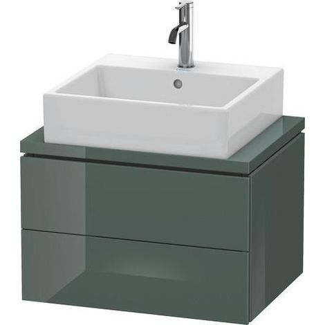 Meuble vasque L-CUBE 620x477mm 2 tiroirs blanc mat ES Ah milieu