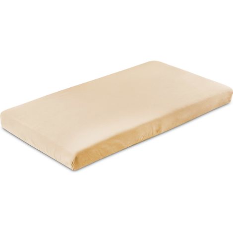 Sábana bajera ajustable de punto color capuchino 120x60 (1/3)