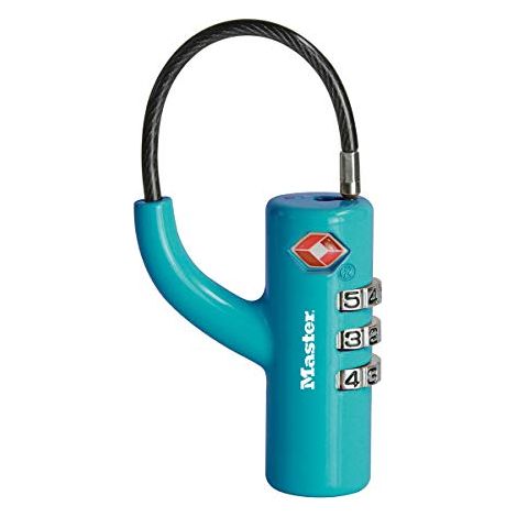 Master Lock 4717EURDBLU Lucchetto per bagagli in alluminio approvato dalla TSA, Blu, 8.1 x 1.8 x 1.8 cm (1/4)