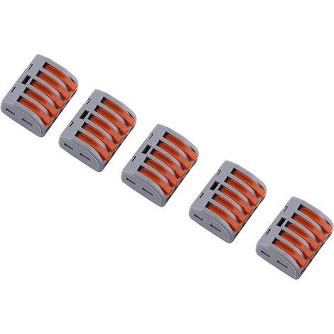 20pcs 5 Way Reusable Spring Lever Terminal Block Electric Cable Connector Wire