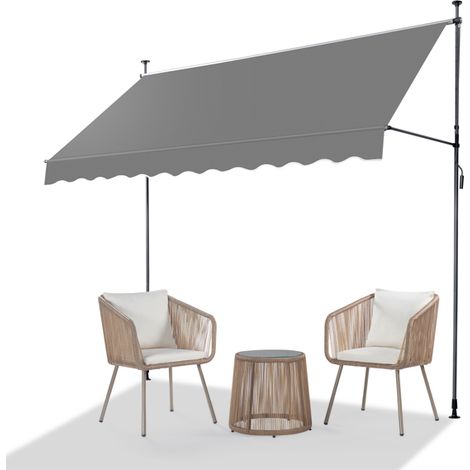 Retractable Patio Awning with UV Protection and Adjustable Height-Easy Installation for Decks,Gardens,Balconies,and More