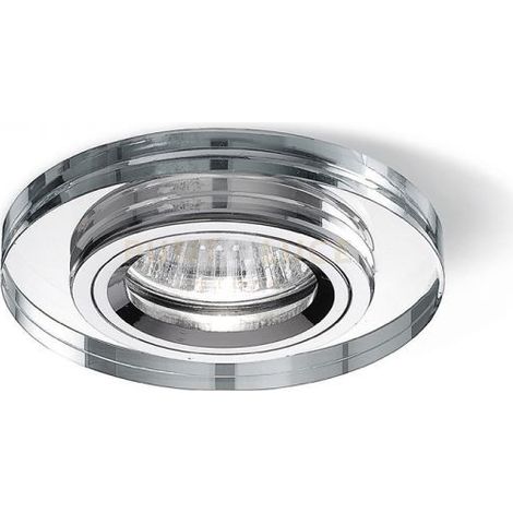 GFA320- FARETTO TONDO D.9CM IN METALLO E CRISTALLO FINITURA CROMO 1 LUCE ATTACCO GU10