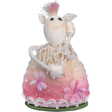 Oveja de sisal de pie en rosa (1/3)