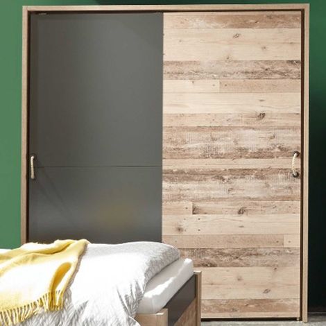 Armoire Moleskin 170cm avec 2 portes coulissantes -