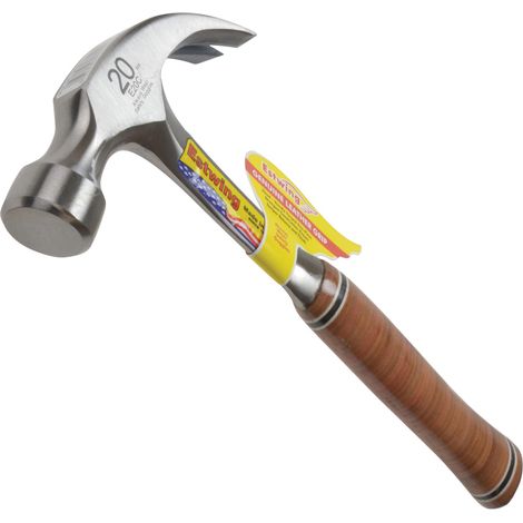 Estwing 02-4000E20C Claw Hammer with Leather Handle – Curved Claw, 805g