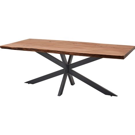 Esstisch 200x100cm, Akazie massiv mit Baumkante, NEWBURGH-119 (1/5)