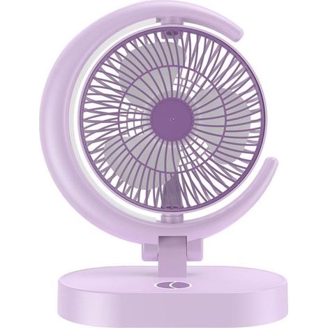 Wiederaufladbarer Tischventilator mit rotierendem Nachtlicht und leisem Lüfter (1/5)