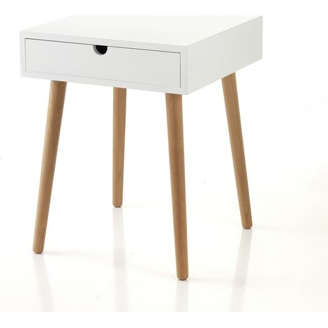 Mesa auxiliar de salón y dormitorio estilo moderno con cajón Allen (1/3)