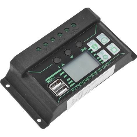 Solar-Lade-/Entladeregler mit einstellbarem LCD-Display, PWM- und Dual-USB-Funktion, MPPT-Solarregler für Photovoltaikmodule, 30 A (1/5)