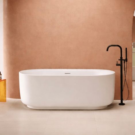 Baignoire îlot design ovale MADEIRA blanche 150 cm