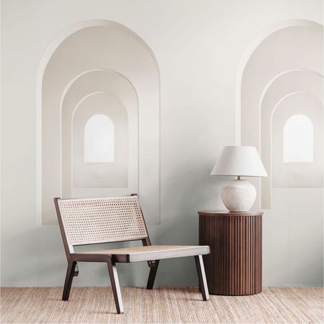 Sfondo fotografico Profhome 398421 Carta da parati TNT goffrata a caldo liscia 3D opaca crema beige 1,59 m x 2,8 m (1/4)