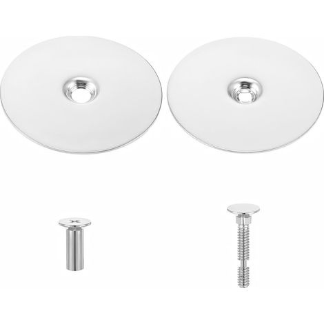 Cache-trou de serrure de porte, cache-butée de porte de 2-5/8 pouces avec vis (argenté) (1/3)