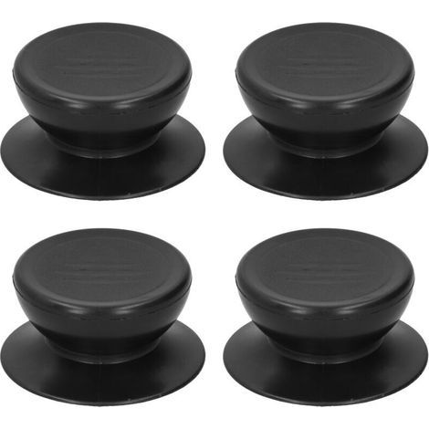 Set di 4 maniglie universali per coperchi in bachelite Ulisem con 4 accessori di montaggio, nere (1/4)