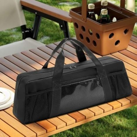 Sac de rangement pour outils de barbecue avec poches spacieuses pour ranger et protéger vos ustensiles et outils de barbecue (1/5)