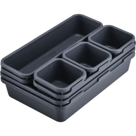 Organisateur Tiroir Bureau Cuisine Plateaux 8PCS Rangement Séparateurs de Tiroir en Plastique Très Profond pour Bureau et Maison (1/4)