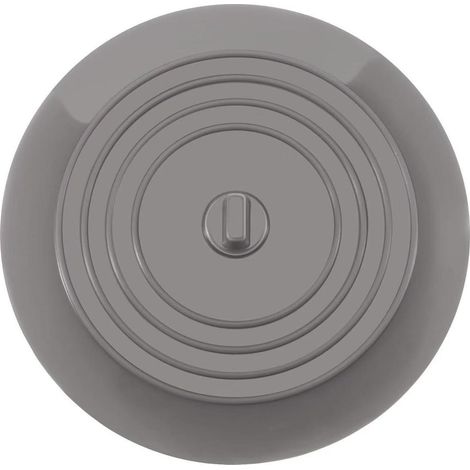 Lot de 3 bouchons de baignoire et d'évier, 15 cm, pour salle de bain et cuisine - ventouse en silicone, gris foncé (1/5)