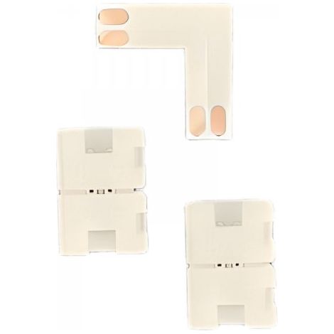 3 Pezzi Connettore 5mm Angolare 90° 2 PIN, Per Curvare 2 Striscie Led Smd con Passo da 5mm Senza Saldare