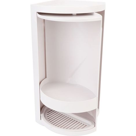 Étagère de rangement d'angle de salle de bain en PP, 2 niveaux, organisateur de comptoir rotatif à 360 degrés, armoire de soins de la peau et de cosmétiques pour chambre à coucher, gris (1/5)