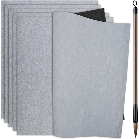 Lot de 6 toiles à eau réutilisables avec pinceau, tapis d'écriture et de dessin sans encre pour débutants, étudiants, pratique et apprentissage de la calligraphie (1/5)