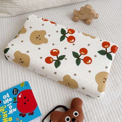 Oreiller pour enfant en latex naturel, oreiller de couchage, housse de coussin amovible en coton lavable incluse, oreiller pour tout-petit, oreiller de sieste pour enfants, unisexe pour garçons et fil (1/3)