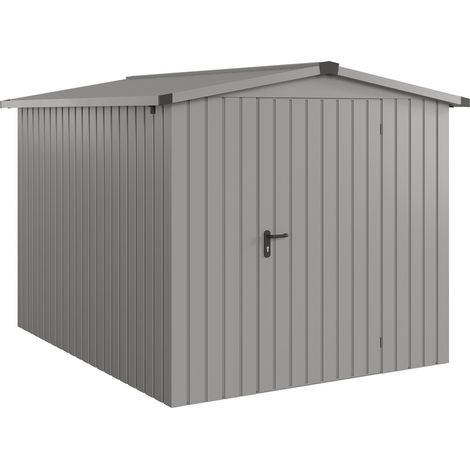 Hörmann Ecostar Metall-Gerätehaus "Euroline Trend" mit Satteldach ESD 6, graualuminium, 214 x 262 cm, 1-flüglige Tür