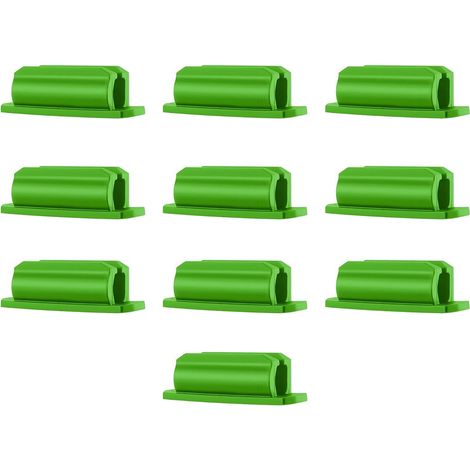Lot de 10 porte-stylos adhésifs portables, petits porte-stylos à boucle pour bureau, verts (1/5)
