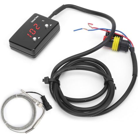 Jauge de température des gaz d'échappeme, Temperature EGT, Universel de Jauge de Température de Gaz, D'échappement EGT 1000 F Pyromètre LED Rouge Affichage Numérique pour Véhicule 12V (1/5)
