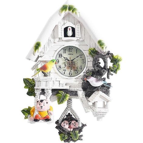 Horloge murale unique en son, avec un coucou réaliste et un tic-tac silencieux inspiré de la nature. Style inspiré par la nature. (1/5)