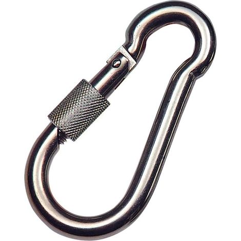 Mosqueton Bombero Inoxidable Con Seguro   60x6 Uso domestico