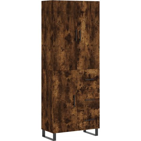 Credenza cassettiera mobile contenitore organizer cucina soggiorno salotto alto 695 x 34 x 180 cm legno ingegnerizzato marrone 020033425