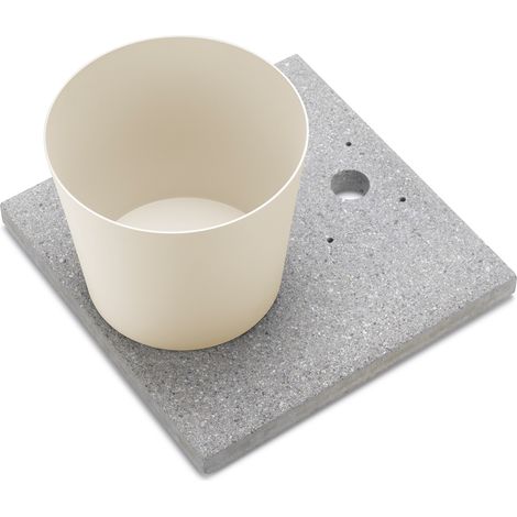 Base con Vaschetta per Fontane con Ghiera Grande 40x40x5 cm in Cemento Belfer 42/BSE/3 Avorio