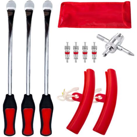 DéMonte Pneus Moto Manuels, 3 Levier VéLo de 11,5 Pouces, Outil de Montage de Pneus avec 3 Protections de Jantes, pour Moto, VéLo, Auto, Voiture, Scooter, Trottinette éLectrique (1/4)