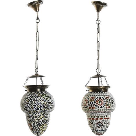 Suspensión - Multicolor - 25W - Vidrio y Metal - 20x20x28 cm - 2 unidades (1/4)